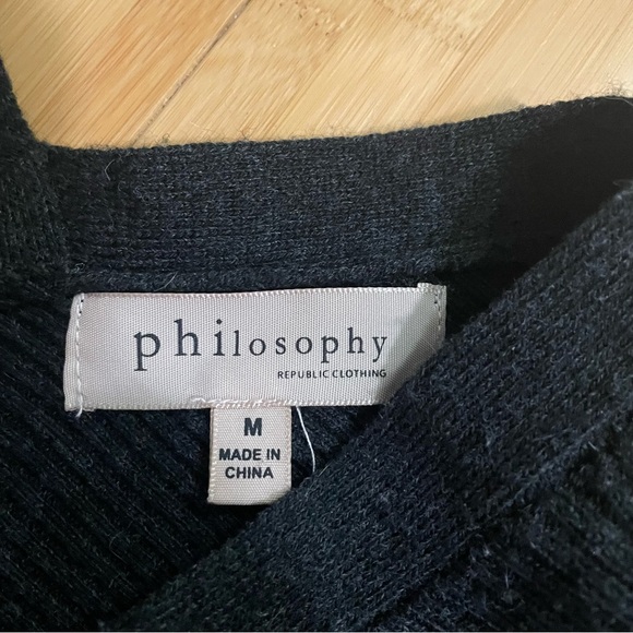 Philosophy Sweater Ribbed Size Medium Dark Grey - Picture 3 of 9